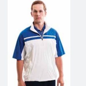 Golf Windbreaker, Short Sleeve, Size Large